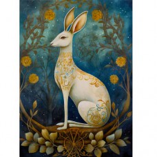 DUTCH LADY DESIGNS GREETING CARD Holy Forest Rabbit